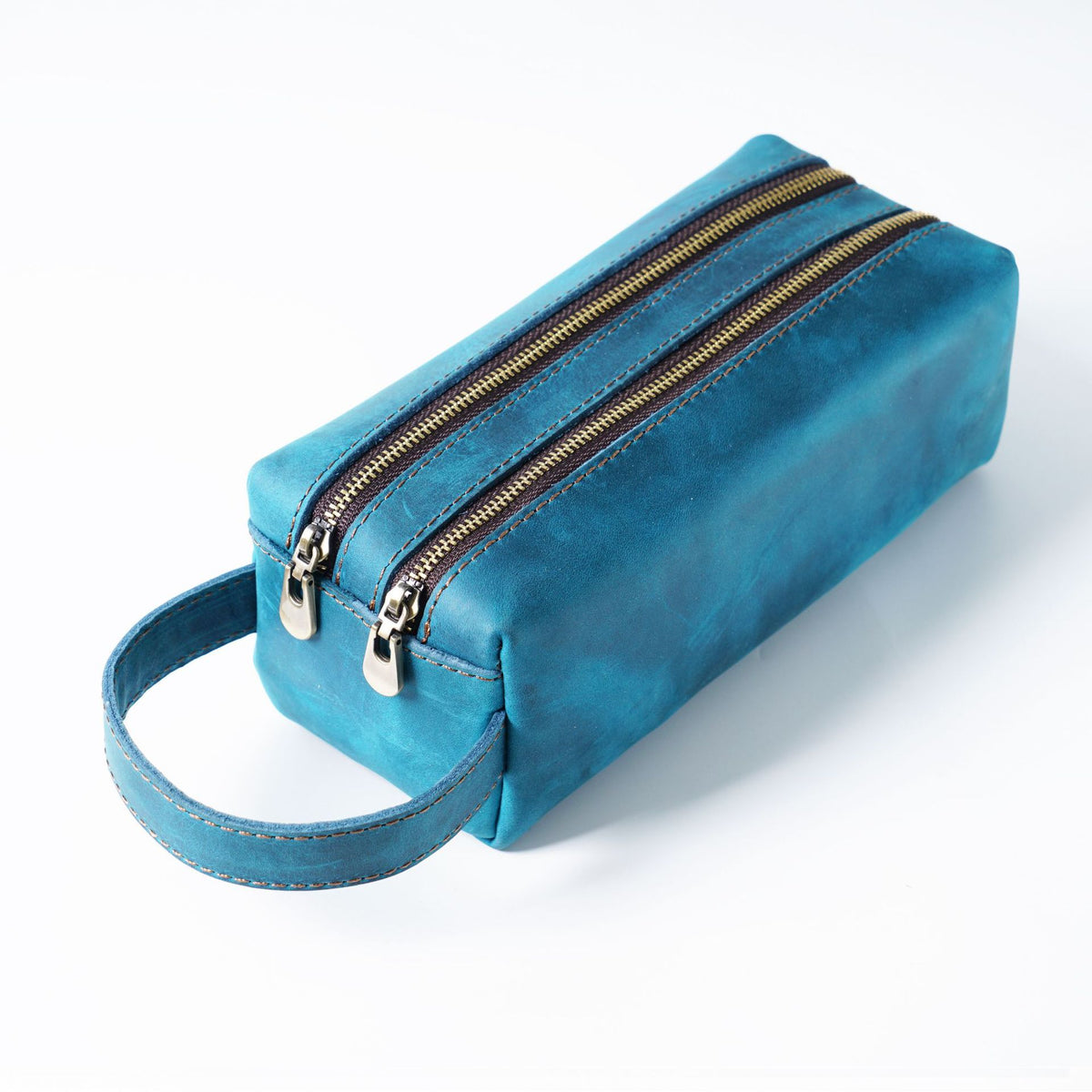 Double Down – Leather Dual-Zip Pencil Case