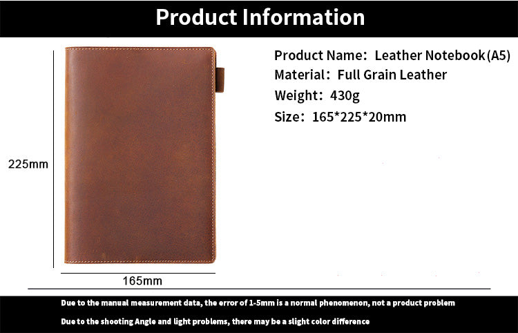 Dear Diary – Full-Grain Leather A5 Journal Notebook