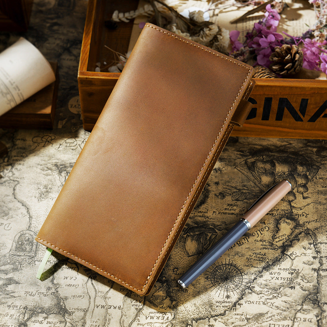 Ink & Wander — Full-Grain Cowhide Leather Pocket Notebook with Pen Holder