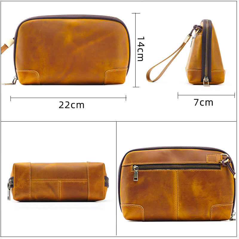 The Chaos Tamer — Vintage Leather Wristlet  Organizer Handbag