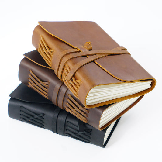 The Wanderer's Bound — Leather Notebook  Strap Journal