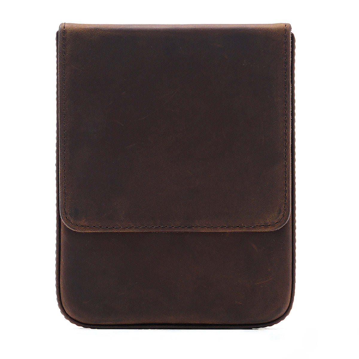 Leather 6-Pen Magnetic Flip & Slide Pencil Case