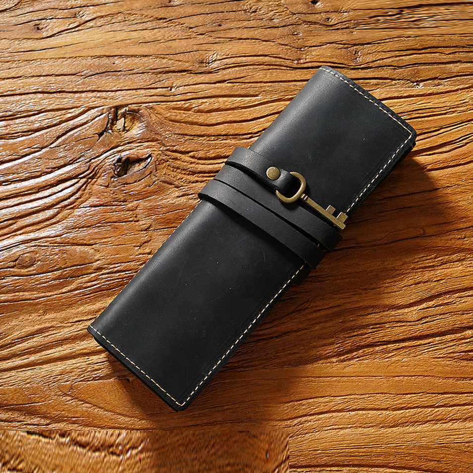 Leather Vintage Roll-Up Pencil Case