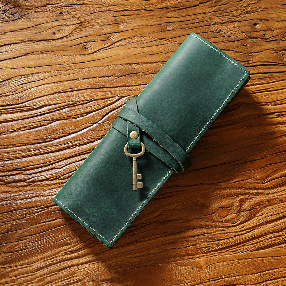 Leather Vintage Roll-Up Pencil Case