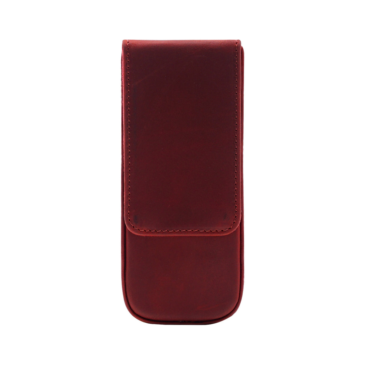3-Slot Leather Magnetic Drawer Pen Case