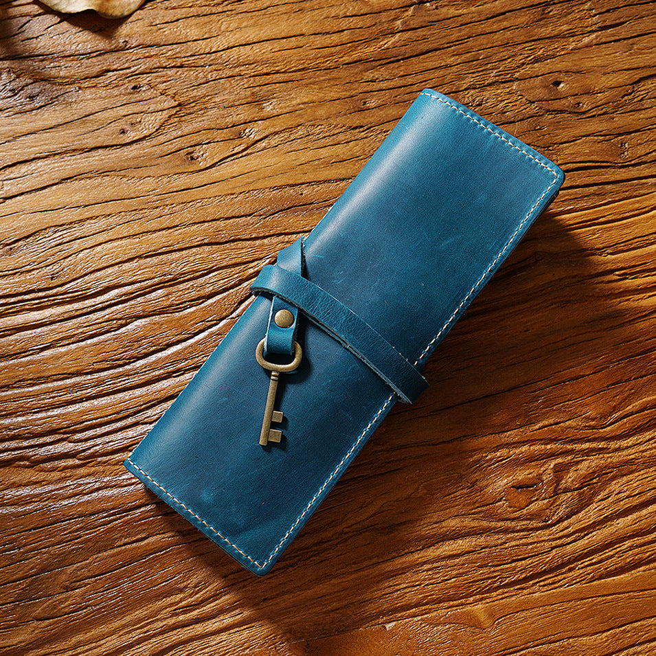 Leather Vintage Roll-Up Pencil Case