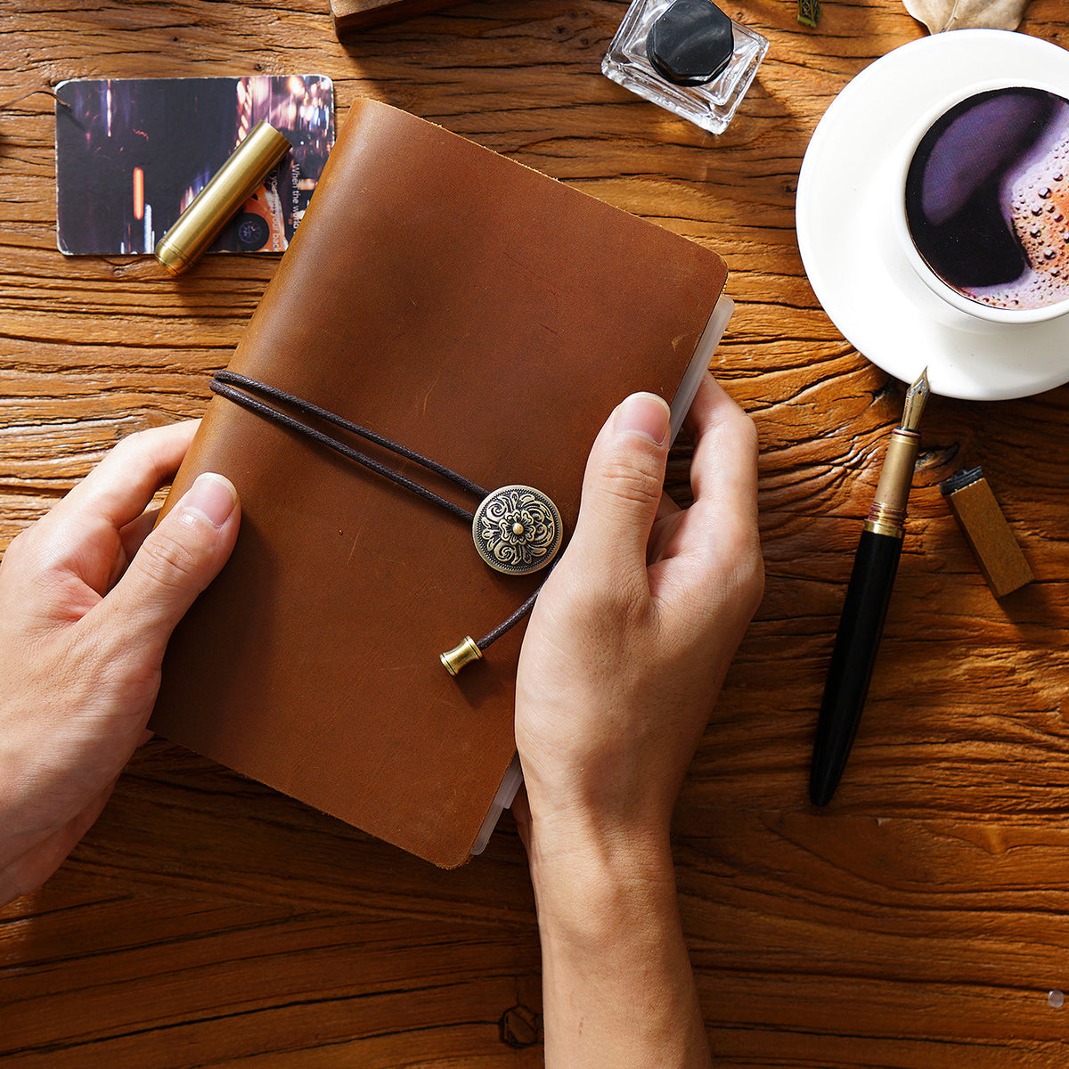 Bound & Found – Vintage Leather A6 Strap Binder Notebook