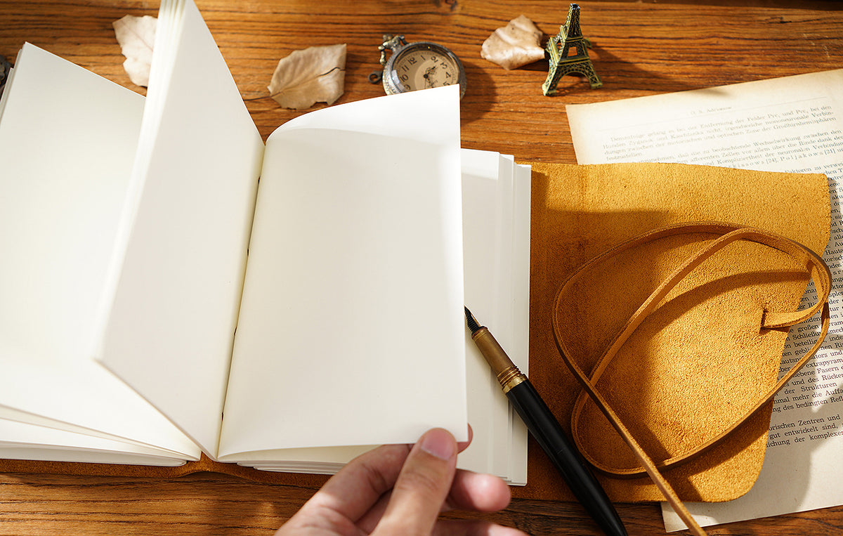 The Wanderer's Bound — Leather Notebook  Strap Journal
