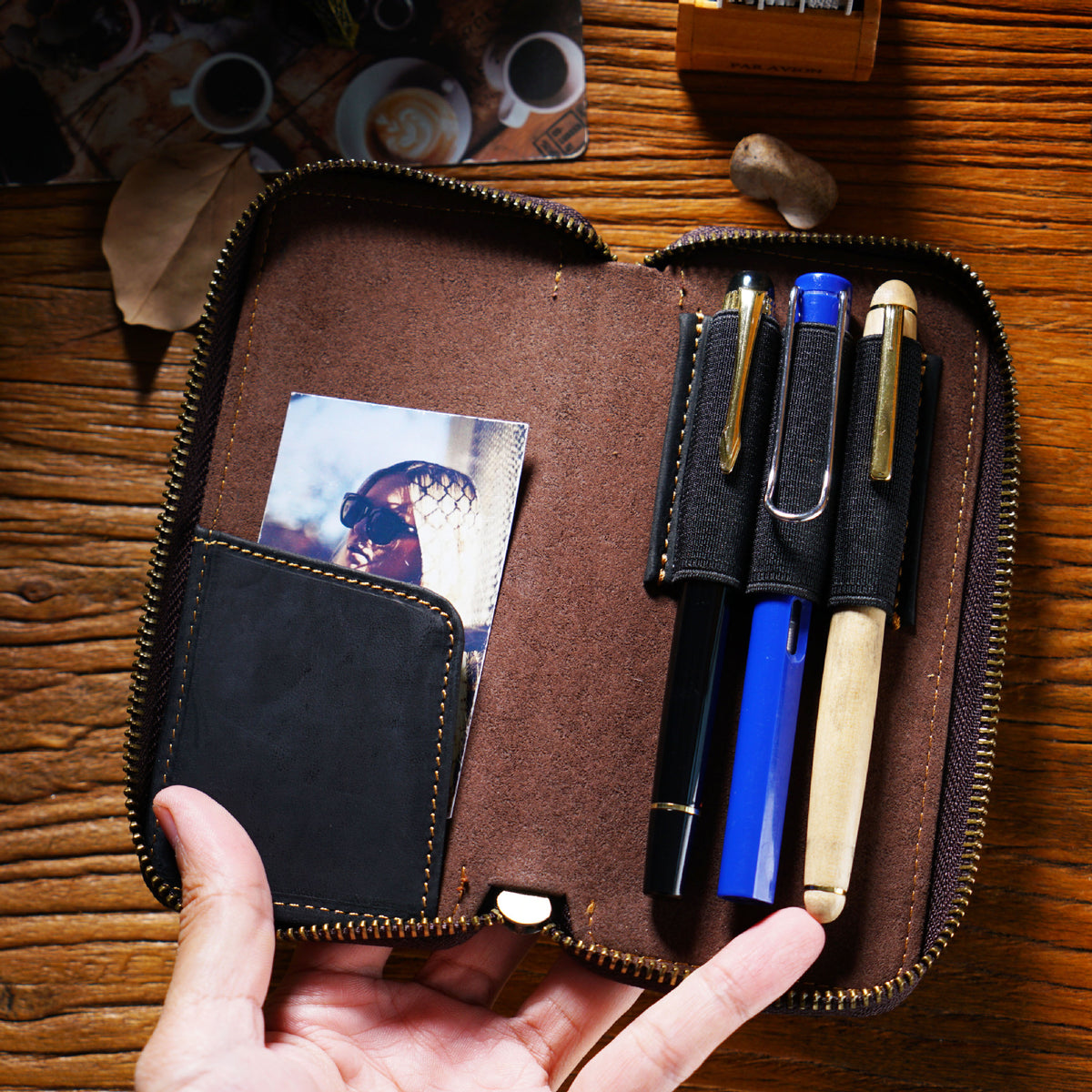 Pen & Keep – Full-Grain Cowhide Leather Zipper Pen Case