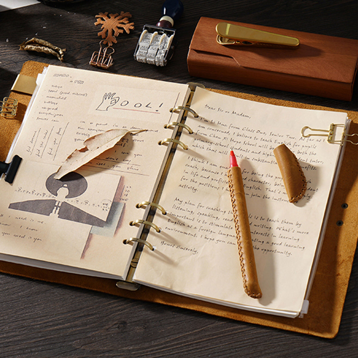 Open Chapter – Vintage Leather A5 6-Ring Binder Notebook