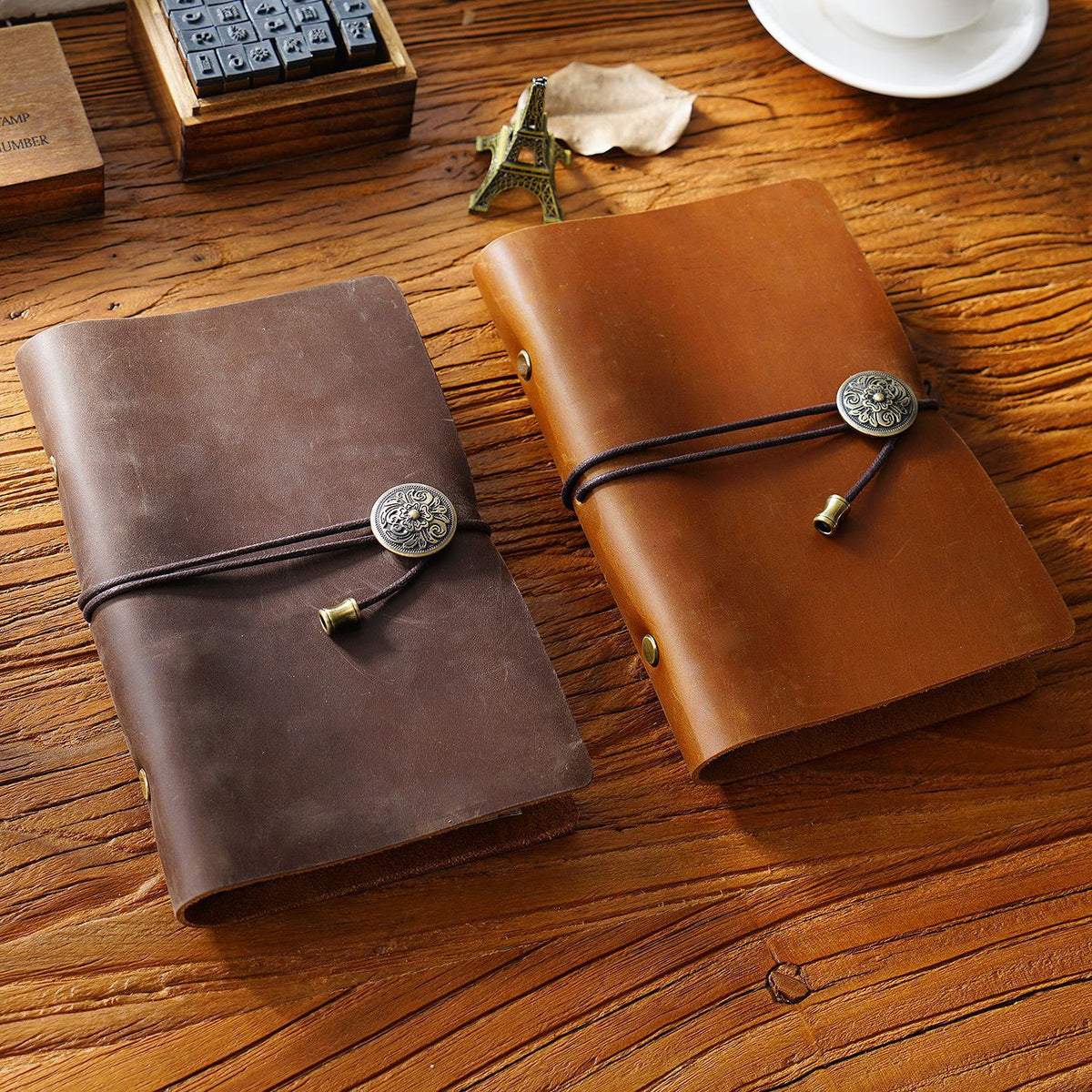 Bound & Found – Vintage Leather A6 Strap Binder Notebook