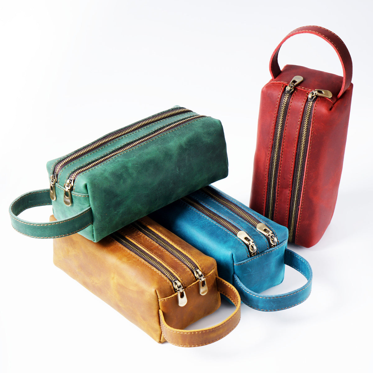 Double Down – Leather Dual-Zip Pencil Case
