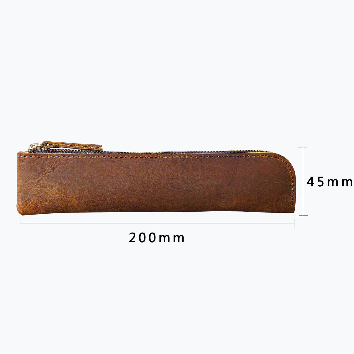 Leather Zipper Pencil Case | Slim & Lightweight Pen Pouch