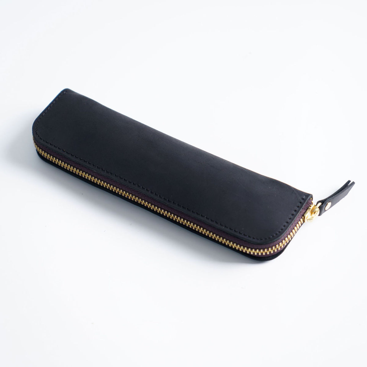 4 Elastic Pen Loops-Leather Zipper Pen Case