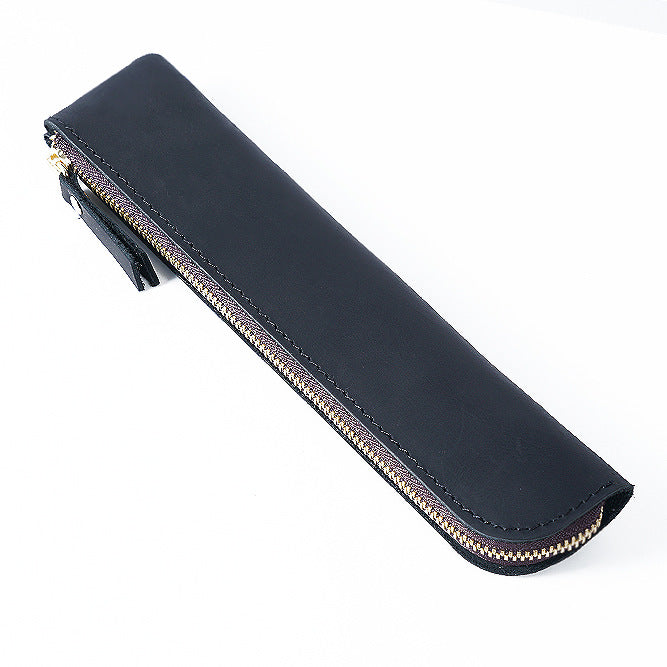 Leather Zipper Pencil Case | Slim & Lightweight Pen Pouch