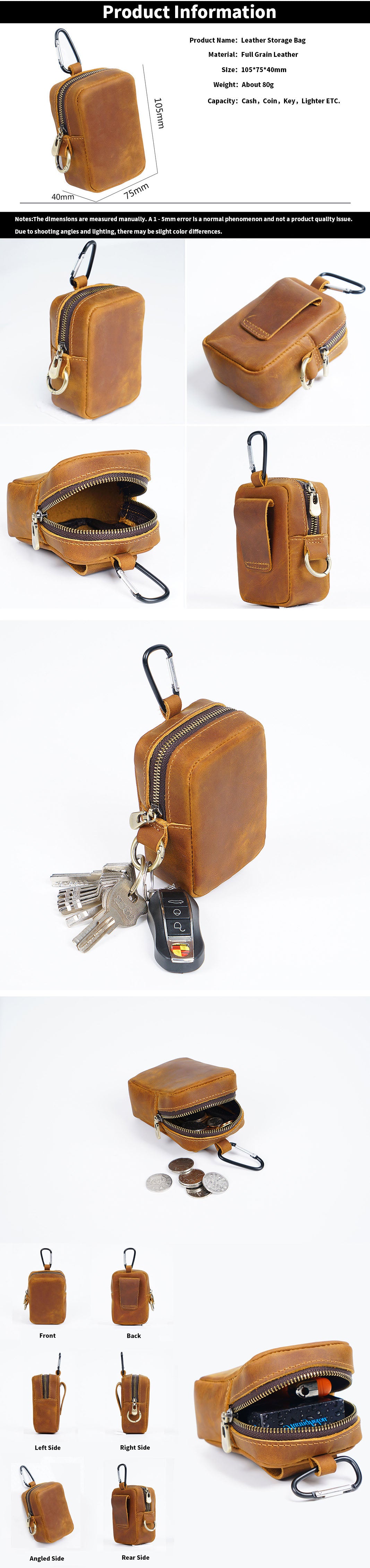 Trail Spark – Crazy Horse Leather Mini Waist & Crossbody Pouch