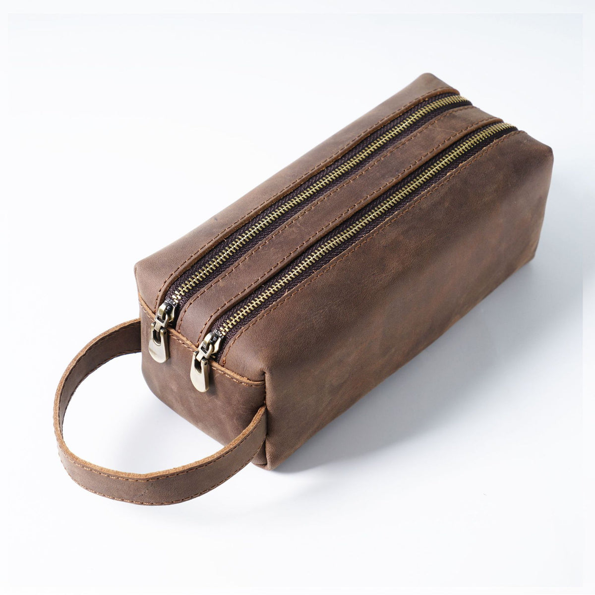 Double Down – Leather Dual-Zip Pencil Case