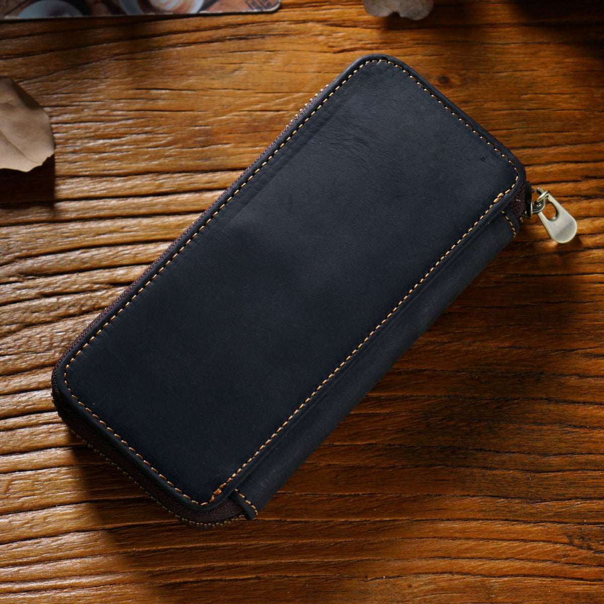 Pen & Keep – Full-Grain Cowhide Leather Zipper Pen Case