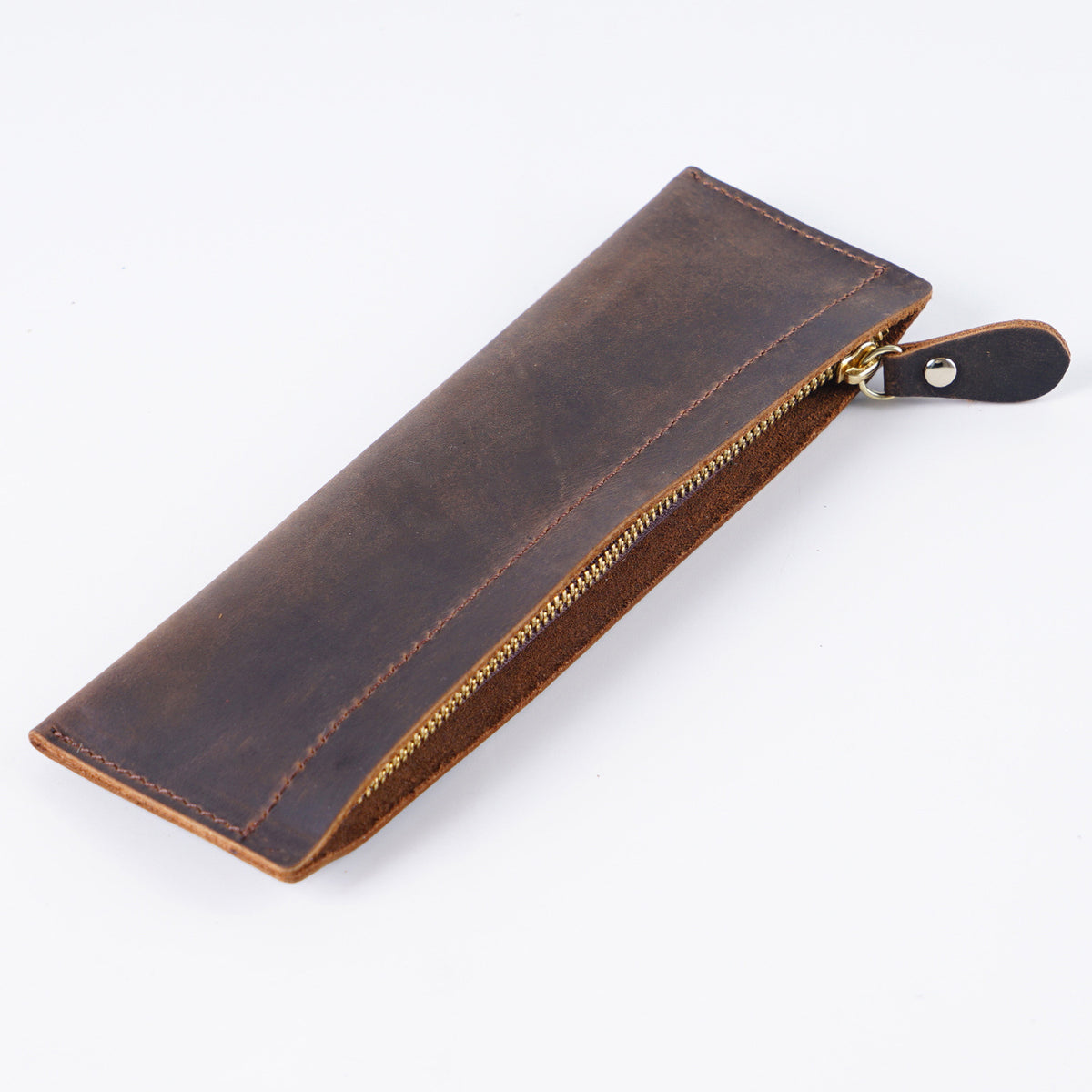 Leather Zipper Pencil Case