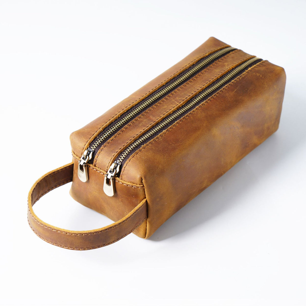 Double Down – Leather Dual-Zip Pencil Case