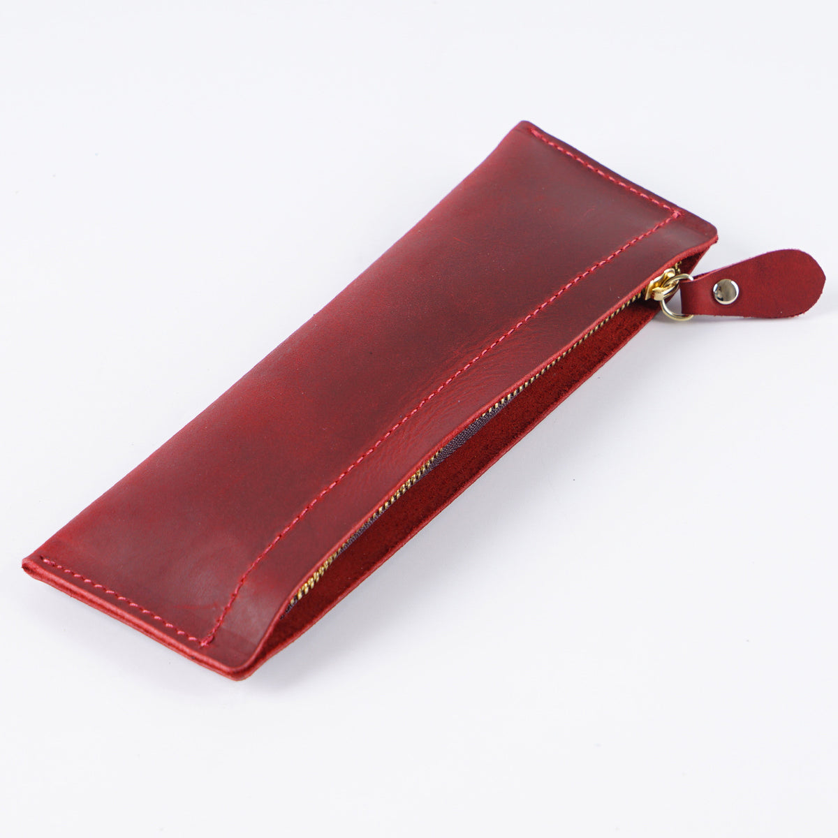 Leather Zipper Pencil Case