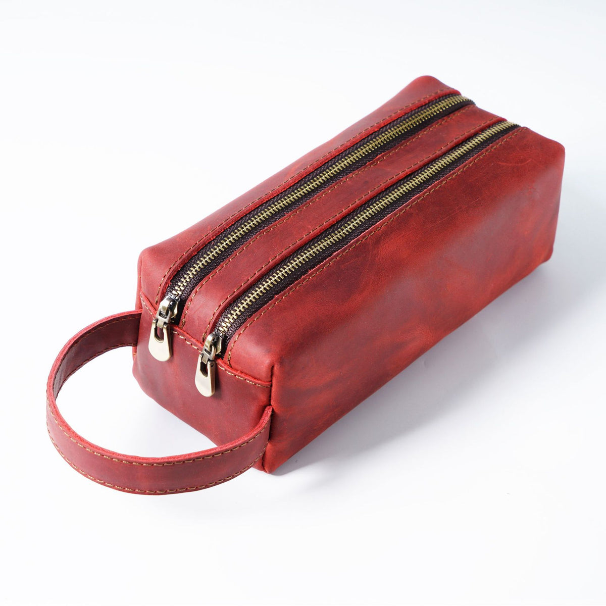 Double Down – Leather Dual-Zip Pencil Case
