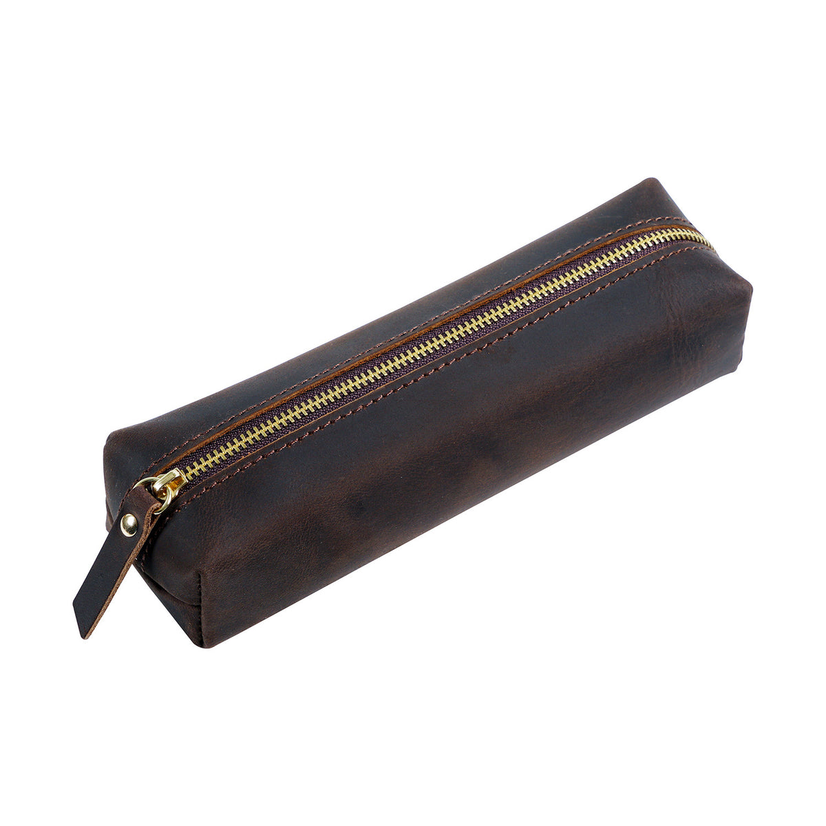Leather Zipper Pen Case — Durable Pencil Pouch & Multi-Purpose Organizer