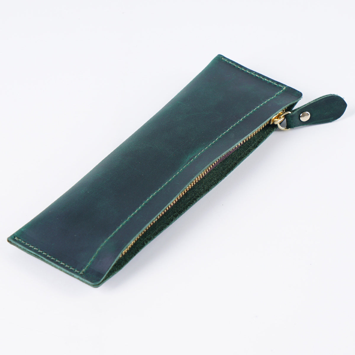 Leather Zipper Pencil Case