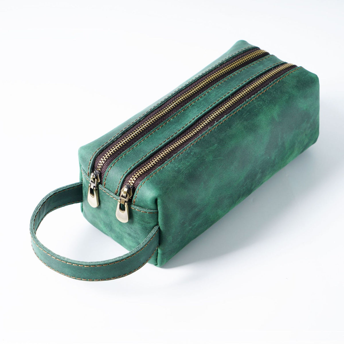 Double Down – Leather Dual-Zip Pencil Case