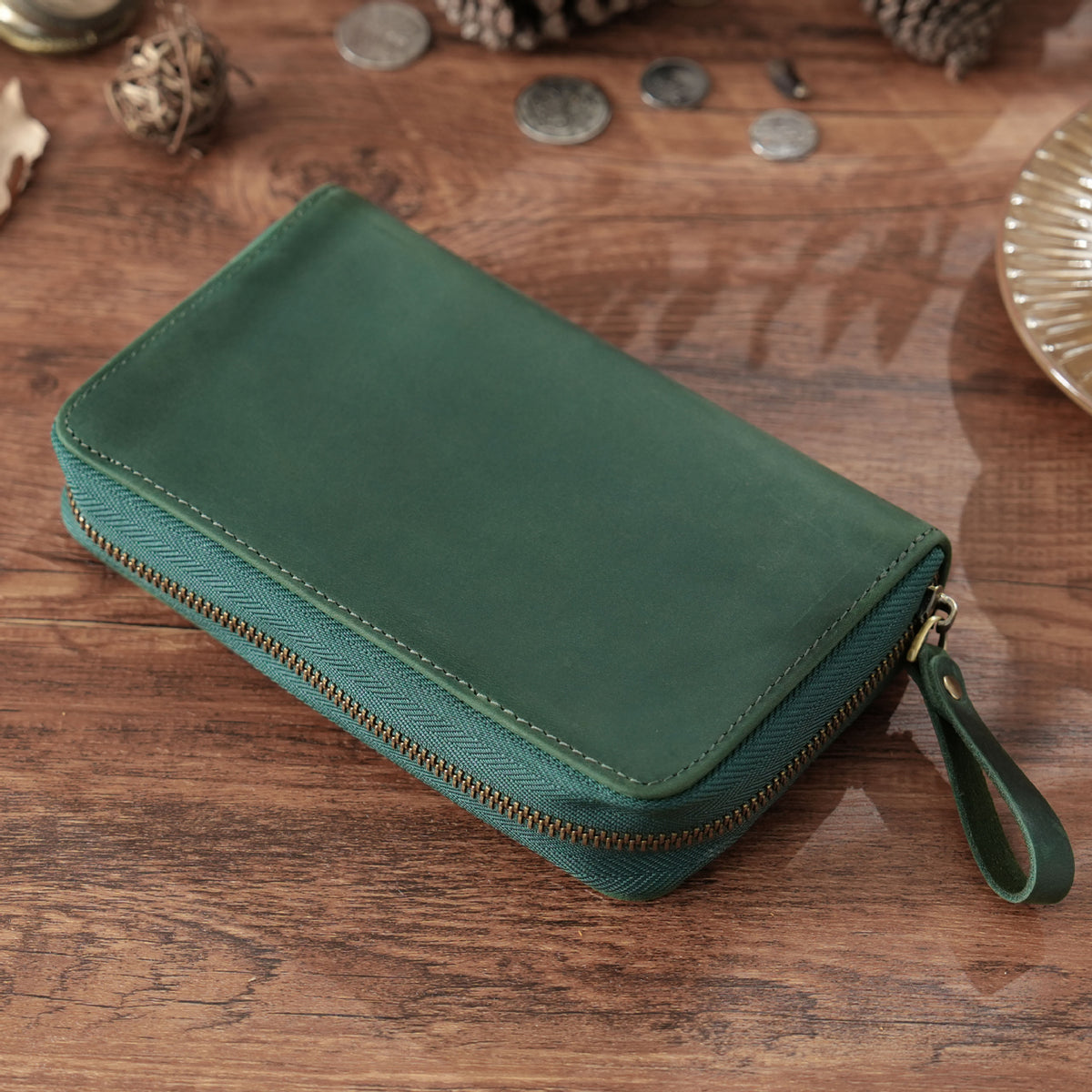 Leather 10-Pen Square Pencil Case