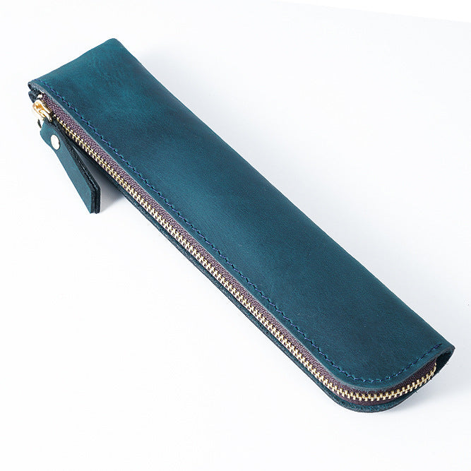 Leather Zipper Pencil Case | Slim & Lightweight Pen Pouch