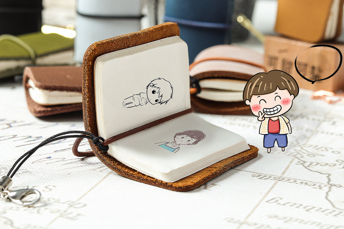 Tiny Thoughts — Mini Genuine Leather Notebook Charm