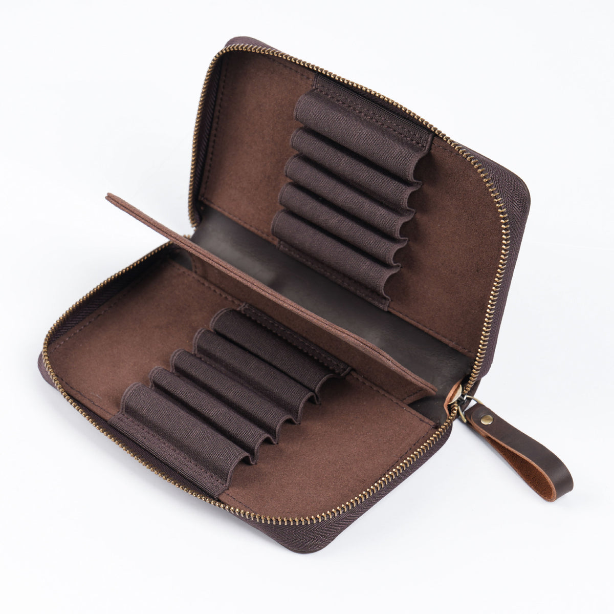 Leather 10-Pen Square Pencil Case