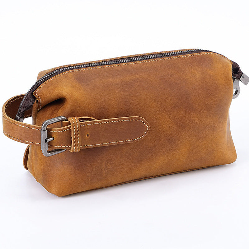 The Everything Clutch — Vintage Leather Multi-Function Toiletry & Handbag