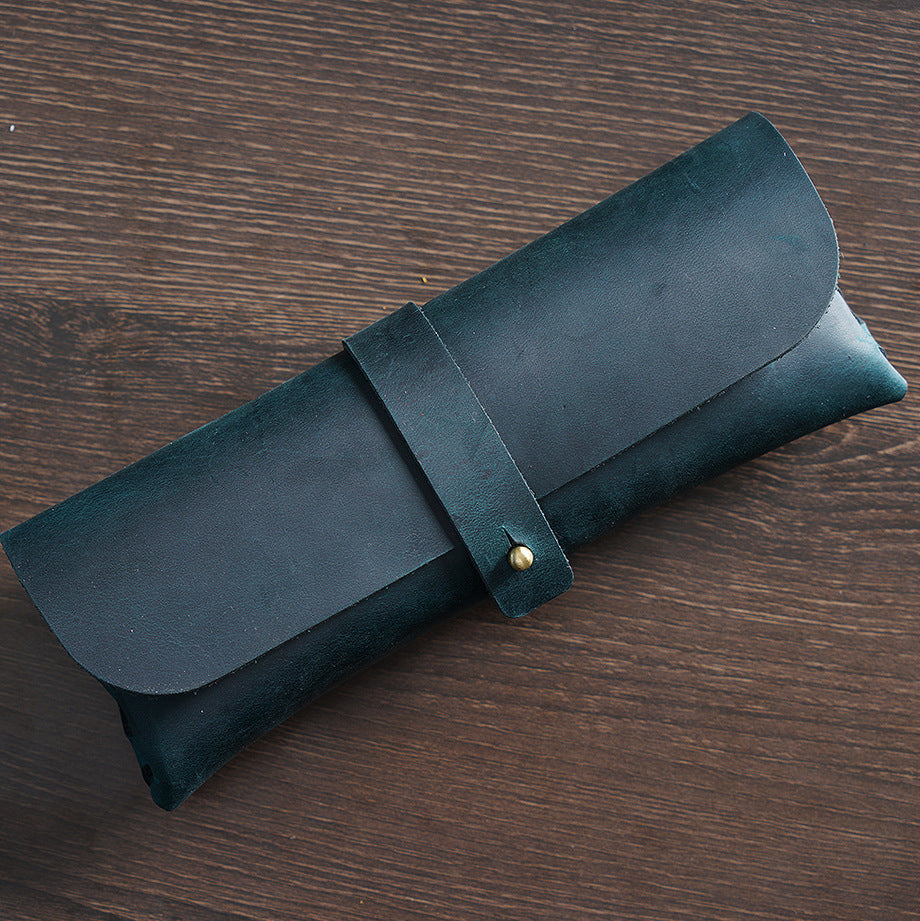 Vintage Leather Pen Case —  Pencil Pouch & Eyeglass Holder