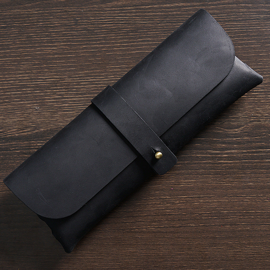 Vintage Leather Pen Case —  Pencil Pouch & Eyeglass Holder