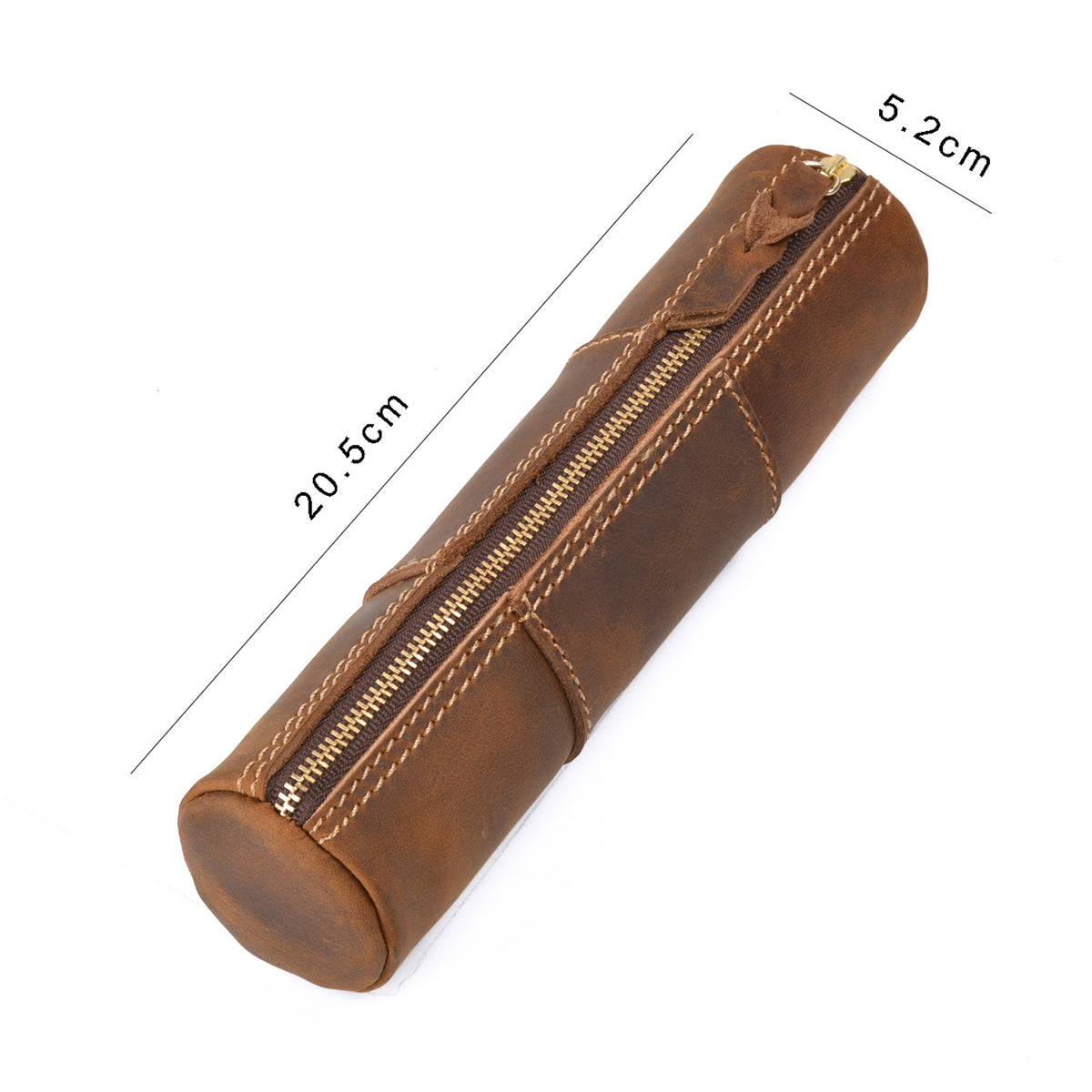 The Ink Well – Round Leather Pencil Case