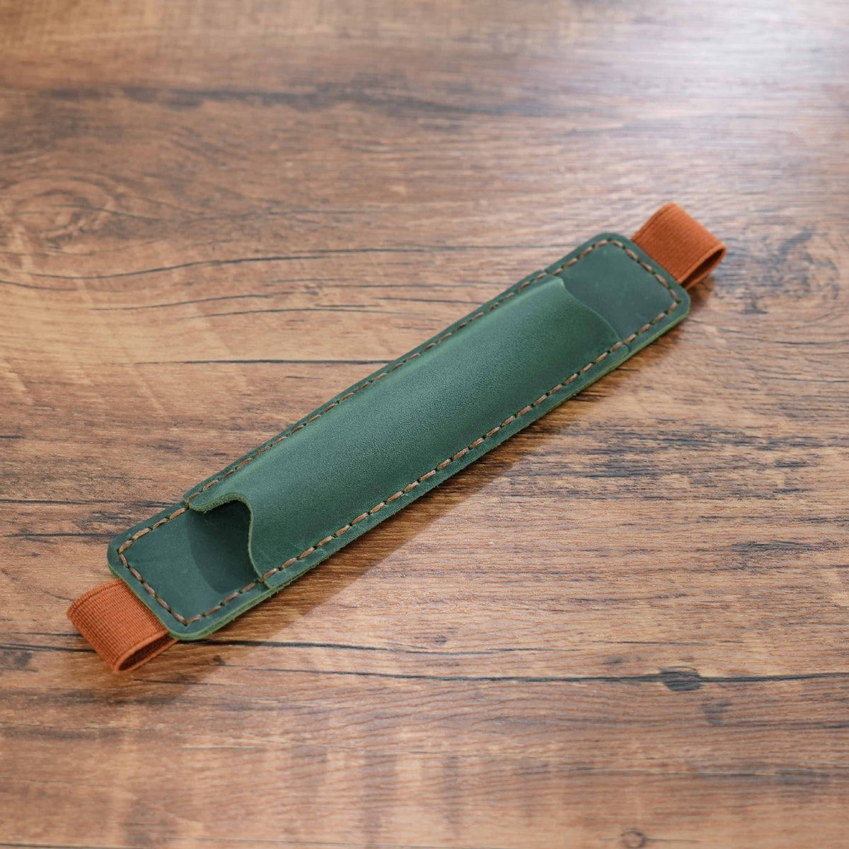 Single Leather Pen Sleeve with Elastic Band